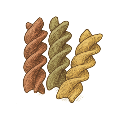 Tricolor Semolina Rotini